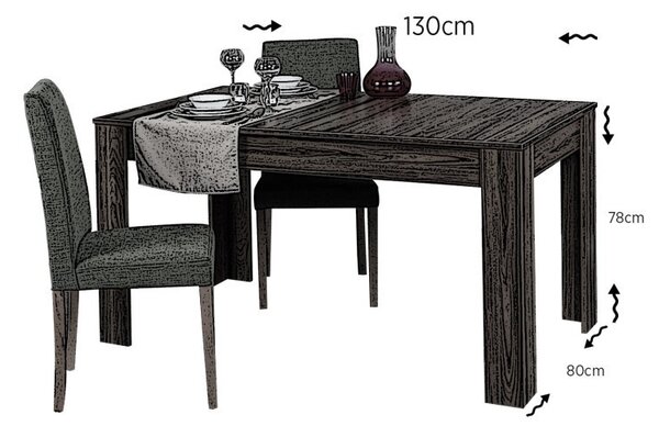 Τραπέζι τραπεζαρίας Oblo-Walnut