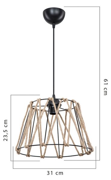 Φωτιστικό οροφής, Pako Word, PWL-1160, E27, Μαύρο, 30 x 54 cm