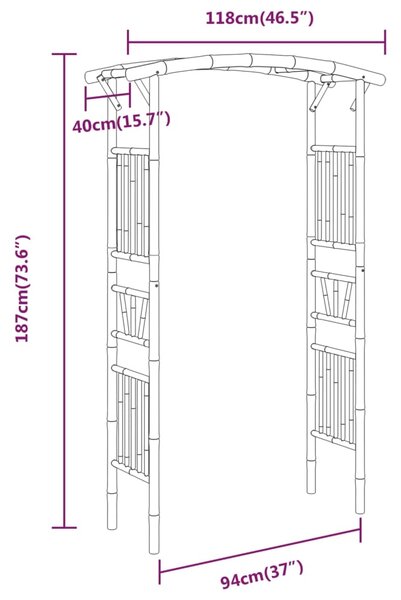 VidaXL Πέργκολα / Αψίδα 118 x 40 x 187 εκ. από Μπαμπού