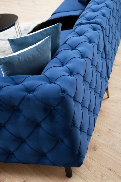 Γωνιακός Καναπές Como Navy Blue