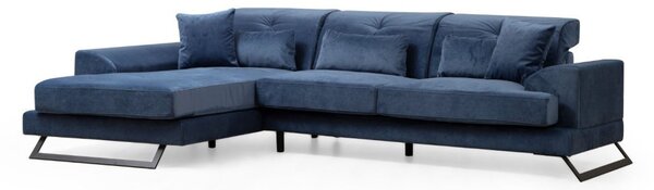 Αριστερός Γωνιακός Καναπές Frido Navy Blue 190x308x92 cm