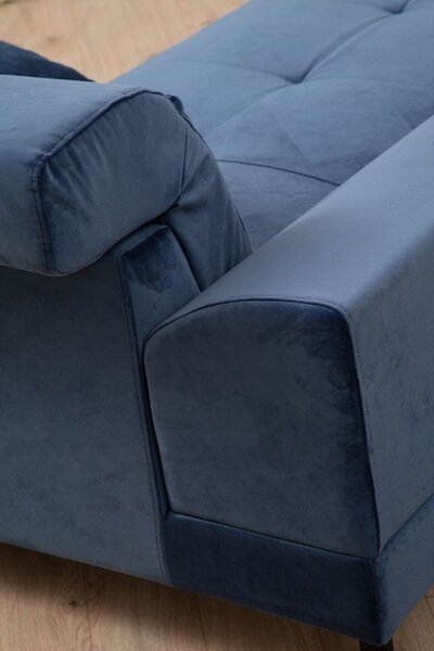 Αριστερός Γωνιακός Καναπές Frido Navy Blue 190x308x92 cm