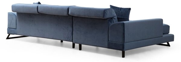 Αριστερός Γωνιακός Καναπές Frido Navy Blue 190x308x92 cm