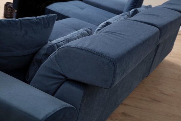 Αριστερός Γωνιακός Καναπές Frido Navy Blue 190x308x92 cm
