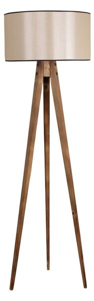 Φωτιστικό Δαπέδου Tripod Yanık Lambader Silindir 15-3 Abajurlu Καφέ