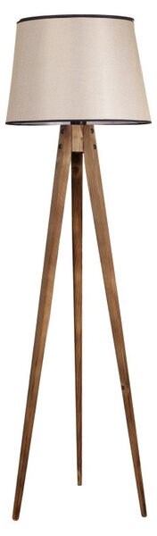 Φωτιστικό Δαπέδου Tripod Yanık Lambader Pramit Açık Hasır Abajurlu Καφέ