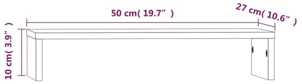 VidaXL Βάση Οθόνης Καφέ 50x27x10 εκ. από Μασίφ Ξύλο Πεύκου