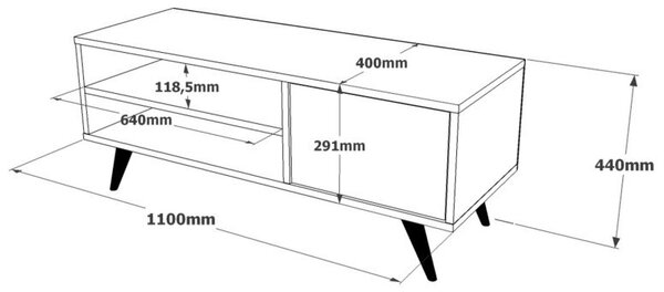 Έπιπλο TV CD1, Πεύκο Atlantic