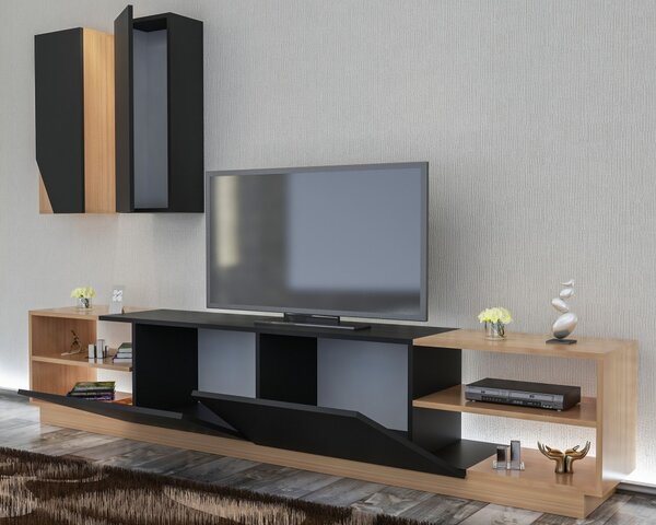 Έπιπλο TV Zebra, Μαύρο- Tec