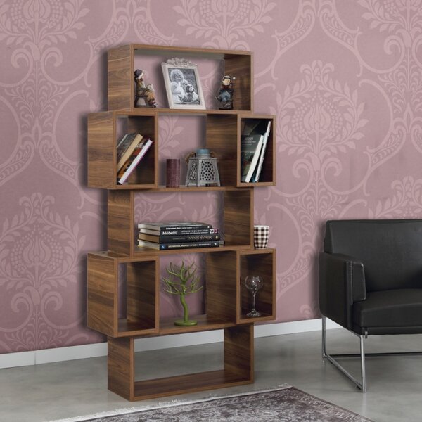 Ραφιέρα βιβλίων Box, Καρυδί