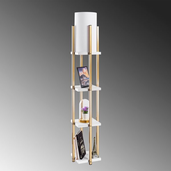 Φωτιστικό Δαπέδου 7119-White, Gold Λευκό/Χρυσό