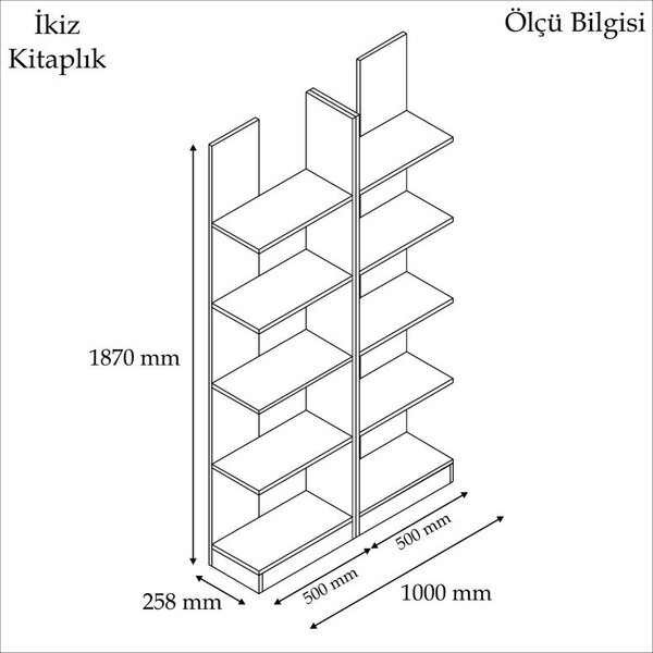 Ραφιέρα βιβλίων İkiz, Λευκό