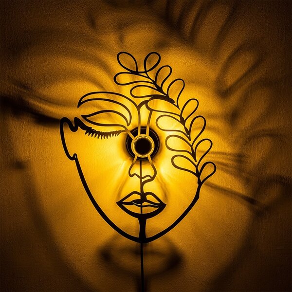 Φωτιστικό Τοίχου Flower Faced V2, Μαύρη Σκιά
