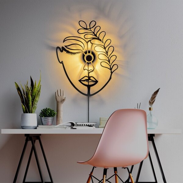 Φωτιστικό Τοίχου Flower Faced V2, Μαύρη Σκιά