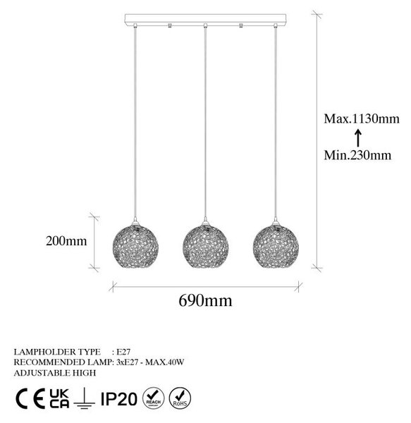 Φωτιστικό οροφής HAY-11885 Μαύρο