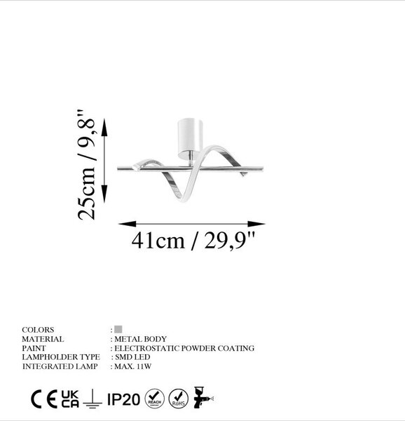 Φωτιστικό οροφής Likma - 13517 Χρώμιο