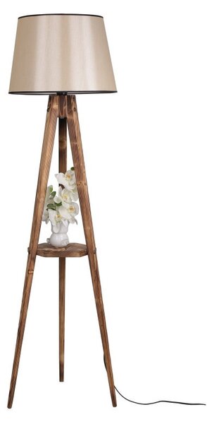 Φωτιστικό Δαπέδου Sehbali Tripod Yanik Lambader Pramit 15-3 Abajurlu Καφέ