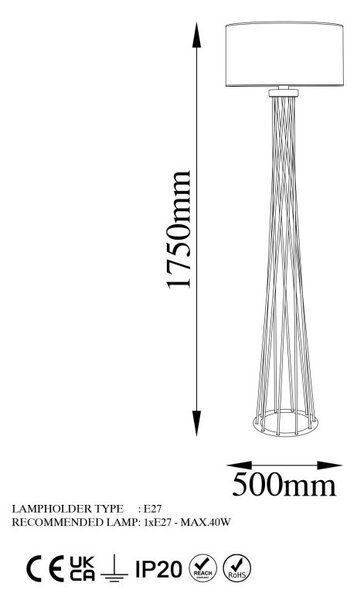 Φωτιστικό Δαπέδου Tall-13472 Καφέ