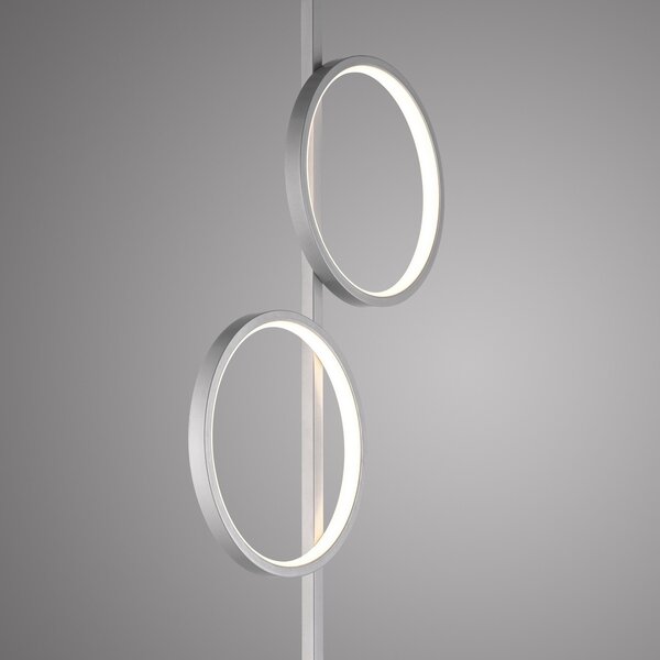 JUST LIGHT. GmbH Φωτιστικό δαπέδου LED Mini-Ritus, ασημί, σίδερο, 2 δακτύλιοι, Μεταλλικό, Σαλόνι / τραπεζαρία, Μέταλλο, σύγχρονο