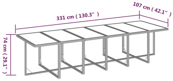 VidaXL Σετ Τραπεζαρίας Κήπου 13 τεμ. Γκρι από Συνθ. Ρατάν με Μαξιλάρια