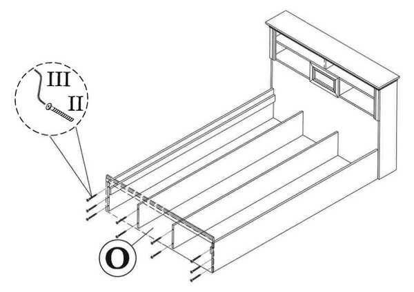 Κρεβάτι διπλό 160x200 cm Mozart 3056 Καρυδί