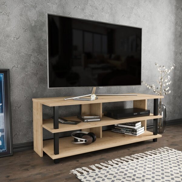 Έπιπλο TV Pueblo-Μαύρο, Oak