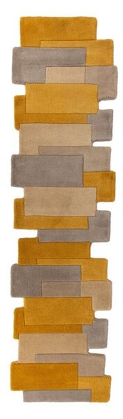 Χαλί Διαδρόμου Collage Κίτρινο Ochre/Natural 60X230 cm, Flair Rugs