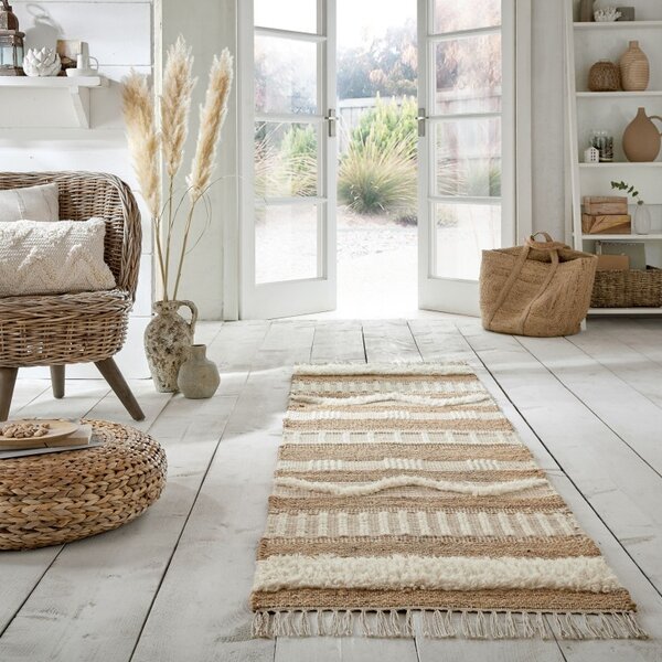 Χαλί Διαδρόμου Medina Jute Natural/Ivory 60X230 cm, Flair Rugs