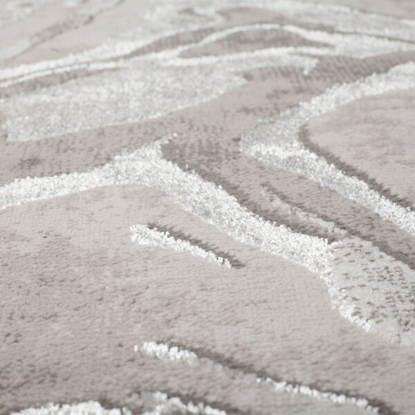 Χαλί Διαδρόμου Marbled Ασημί 80X300 cm, Flair Rugs