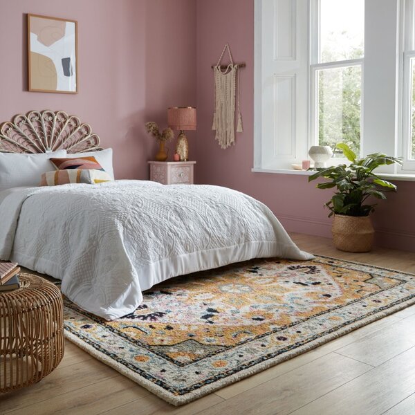 Χαλί Dahlia Κίτρινο/Πολύχρωμο 160X230 cm, Flair Rugs