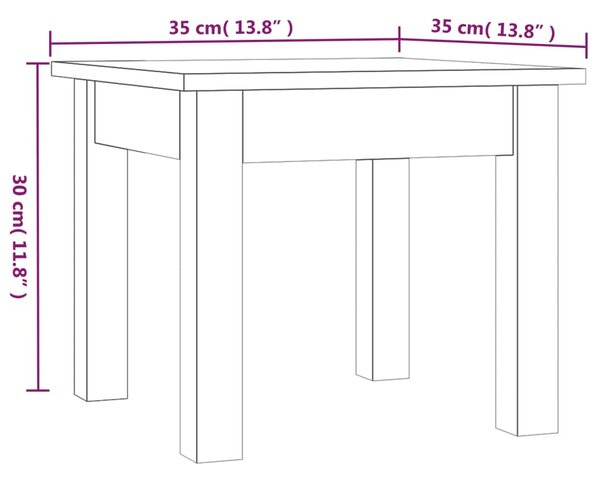 VidaXL Τραπεζάκι Σαλονιού 35 x 35 x 30 εκ. από Μασίφ Ξύλο Πεύκου