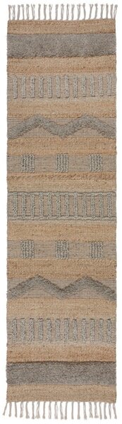 Χαλί Διαδρόμου Medina Jute Natural/Γκρι 60X230 cm, Flair Rugs