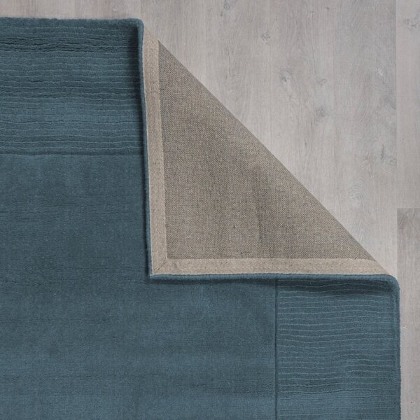 Χαλί Textured Wool Border Μπλε 160X230 cm, Flair Rugs