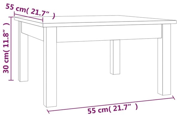 VidaXL Τραπεζάκι Σαλονιού 55 x 55 x 30 εκ. από Μασίφ Ξύλο Πεύκου