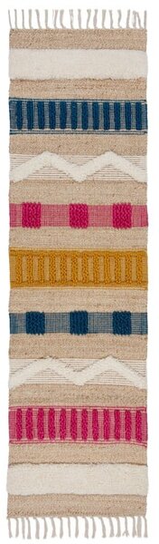 Χαλί Διαδρόμου Medina Jute Natural/Πολύχρωμο 60X230 cm, Flair Rugs