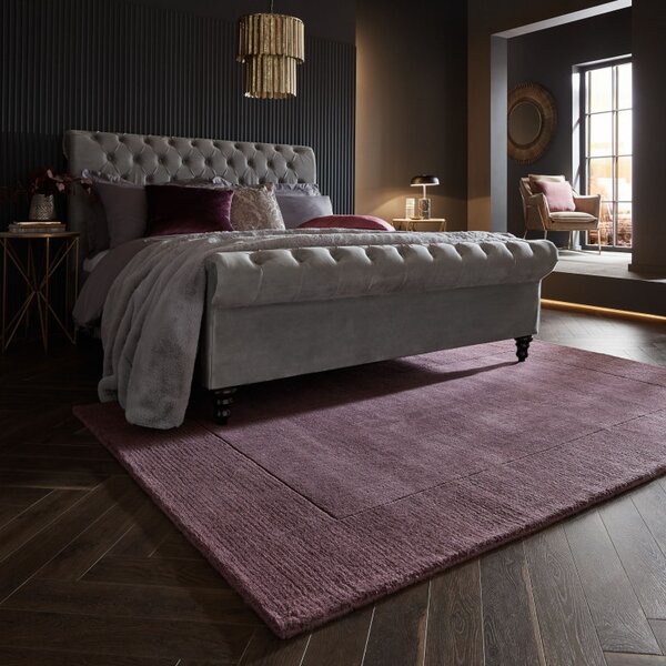 Χαλί Textured Wool Border Violet 200X290 cm, Flair Rugs