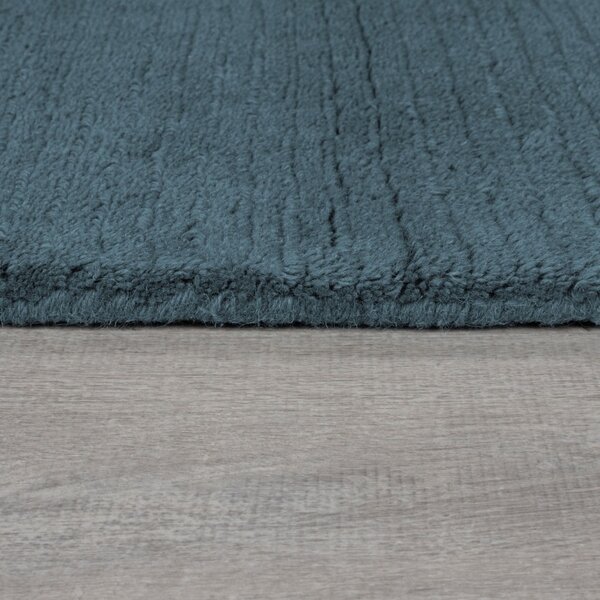 Χαλί Textured Wool Border Μπλε 160X230 cm, Flair Rugs