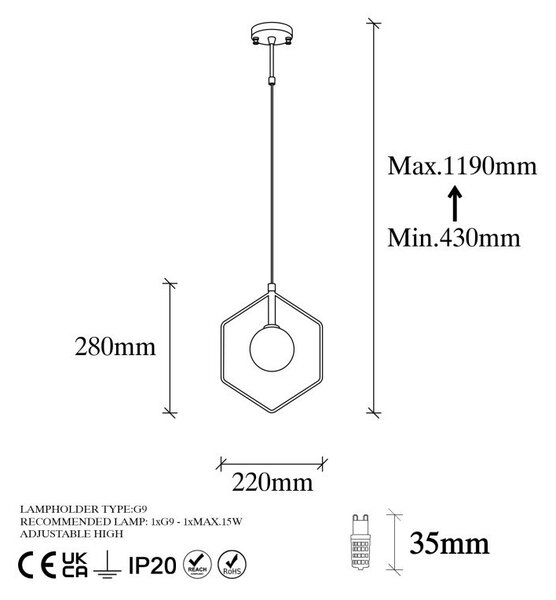 Φωτιστικό οροφής Geometri - 11075 Μαύρο/Λευκό