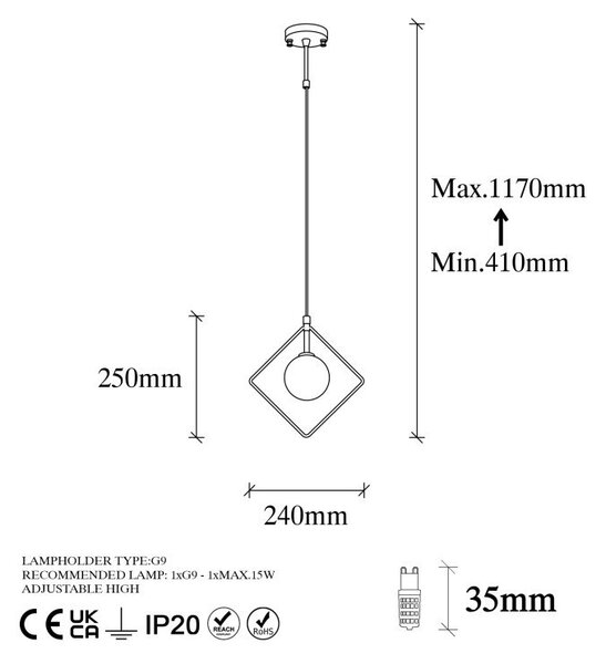 Φωτιστικό οροφής Geometri - 11095 Μαύρο/Λευκό