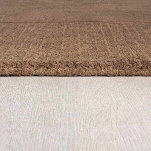 Χαλί Textured Wool Border Καφέ 120X170 cm, Flair Rugs