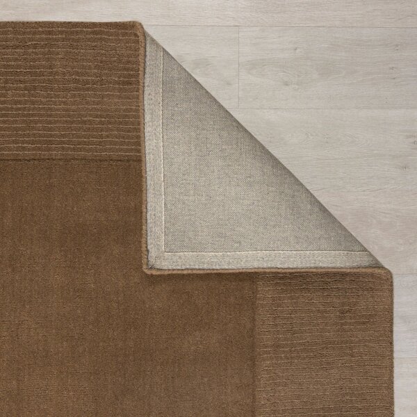 Χαλί Textured Wool Border Καφέ 120X170 cm, Flair Rugs
