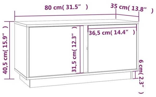 VidaXL Έπιπλο Τηλεόρασης 80 x 35 x 40,5 εκ. από Μασίφ Ξύλο Πεύκου