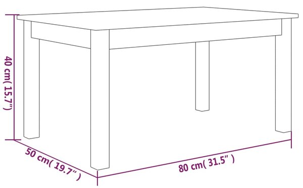 VidaXL Τραπεζάκι Σαλονιού 80x50x40 εκ. από Μασίφ Ξύλο Πεύκου