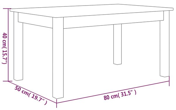 VidaXL Τραπεζάκι Σαλονιού Καφέ Μελί 80x50x40 εκ. Μασίφ Ξύλο Πεύκου