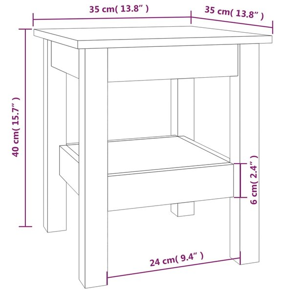 VidaXL Τραπεζάκι Σαλονιού 35 x 35 x 40 εκ. από Μασίφ Ξύλο Πεύκου