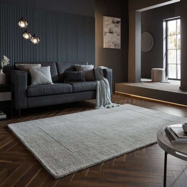 Χαλί Textured Wool Border GREY MARL 160X230 cm, Flair Rugs