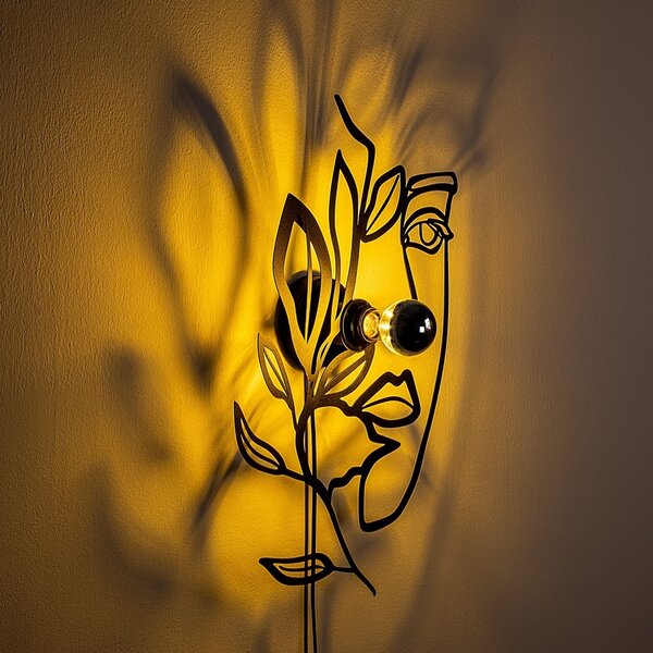 Φωτιστικό Τοίχου Flower Faced, Μαύρη Σκιά