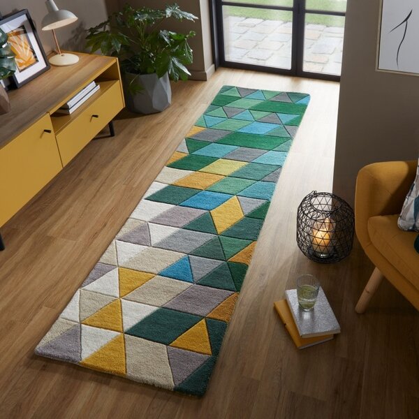 Χαλί Διαδρόμου Prism Πράσινο/Πολύχρωμο 60X230 cm, Flair Rugs