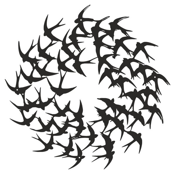 Μεταλλικό διακοσμητικό τοίχου Swarm, Μαύρο, 0.2x50x50 cm