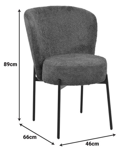 Καρέκλα Houlian, Ανθρακί, 66x46x89 cm
